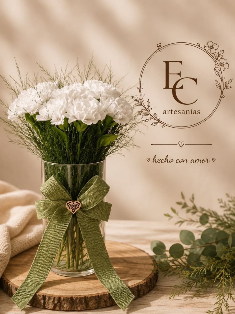 Claveles eternos blancos
