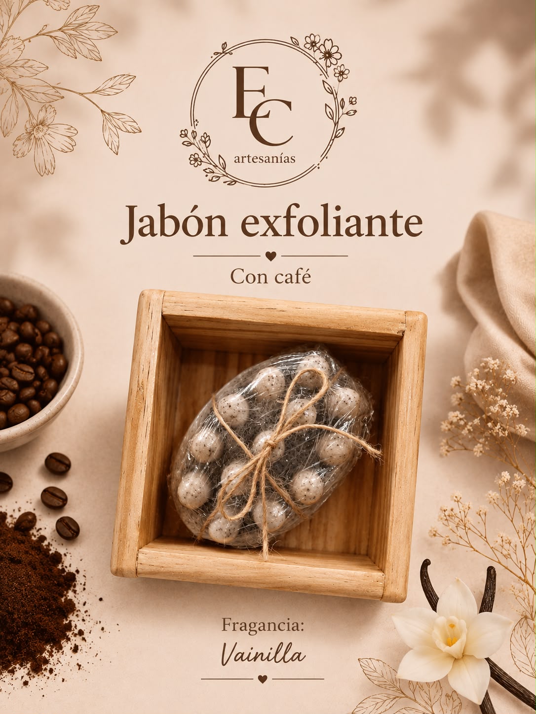 Jabón exfoliante de café